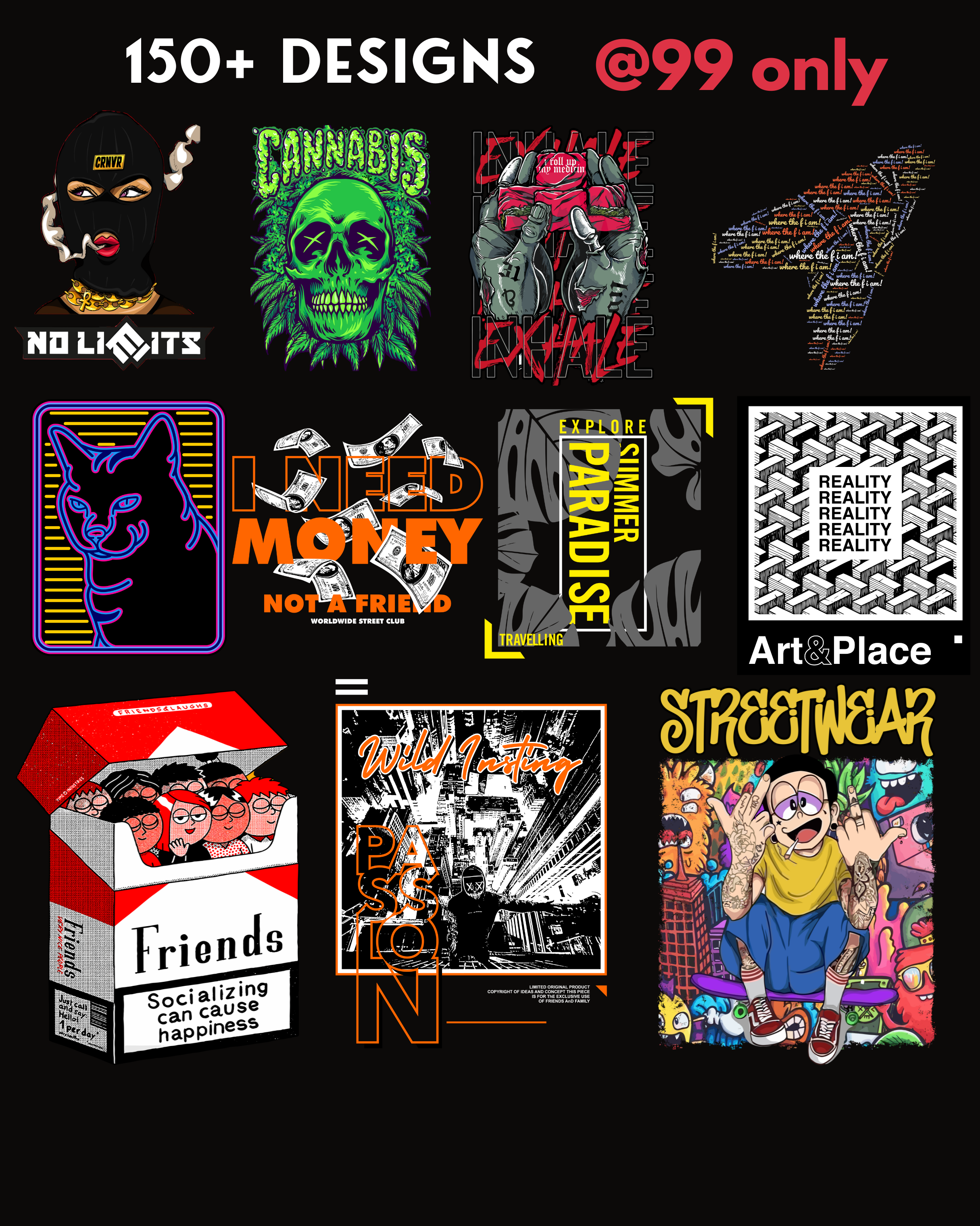 Scriberz Premium T-Shirt Designs| 150+ Exclusive Designs.
